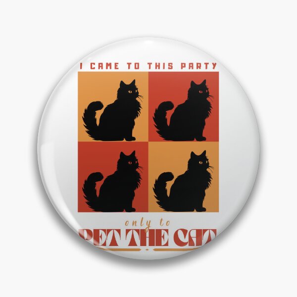 Item preview, I Came To This Party Only To Pet The Cat - Catrovert Funny Black Cat Pop Art designed and sold by Neurospicy Trolls.
