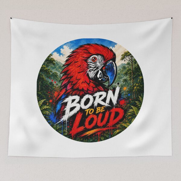 Item preview, Born to Be Loud – Bold Macaw Street Art Design designed and sold by SidneiSampaioStudio.