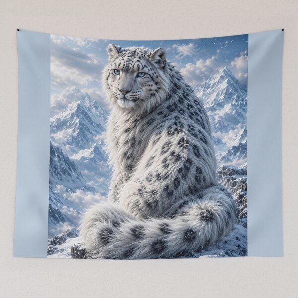 Item preview, Snow Leopard Looking Back in the Himalayas – Majestic Mountain Wildlife designed and sold by ManJiangHong.