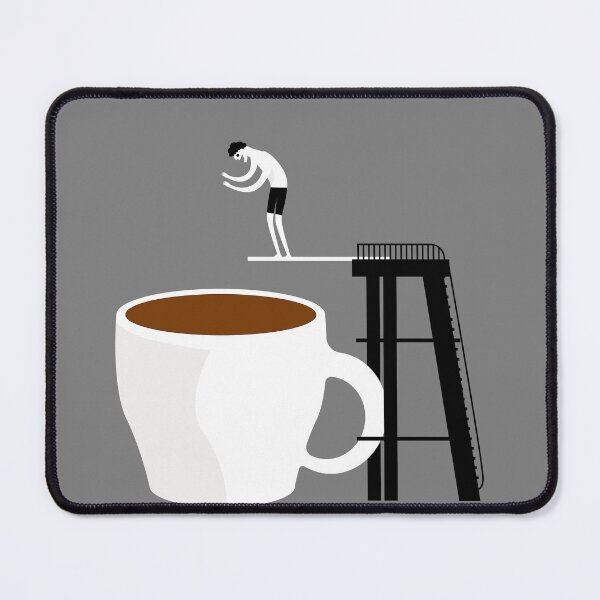 Item preview, caffeine addicted man about to jump into a giant cup of coffee designed and sold by matintheworld ( delcarmat ).