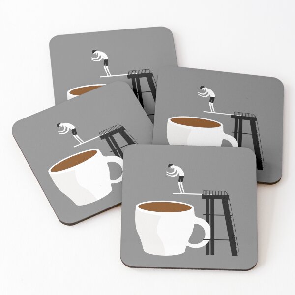 Item preview, caffeine addicted man about to jump into a giant cup of coffee designed and sold by matintheworld ( delcarmat ).