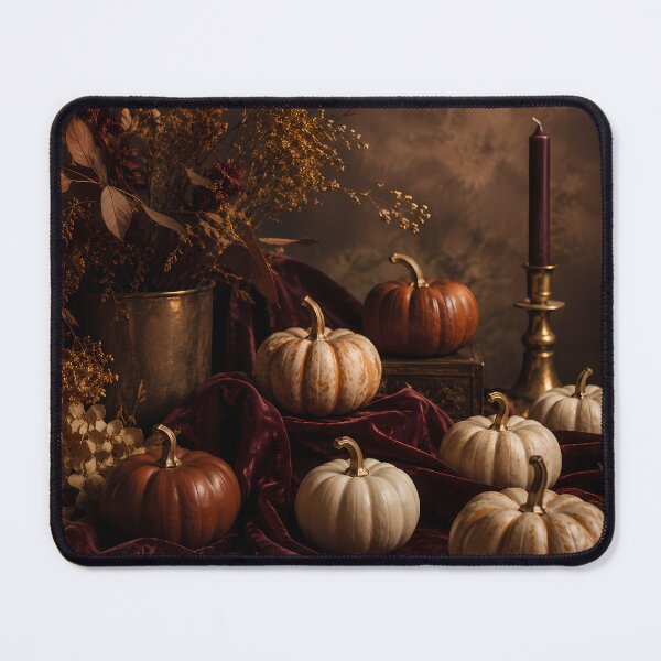 Item preview, Moody Autumn Still Life with Pumpkins and Velvet designed and sold by aleano2026.