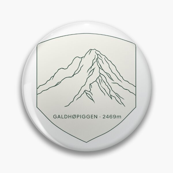 Item preview, Galdhøpiggen Norway Minimalist Mountain Crest Line Art Badge designed and sold by JIGUWORLD.