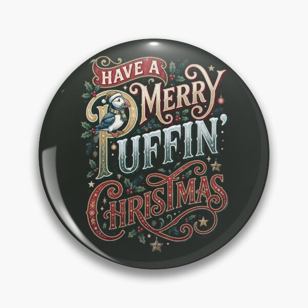 Item preview, Have a Merry Puffin Christmas Vintage Design designed and sold by PunchDrop.