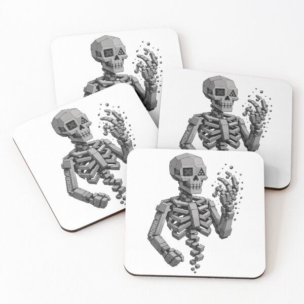 Item preview, 3D Voxel Disintegrating Skeleton Geometric Art designed and sold by Munib302.