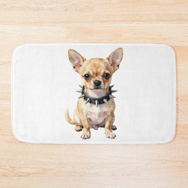 Item preview, Watercolor Cute Chihuahua Puppy Spiked Collar designed and sold by WildArtIT.