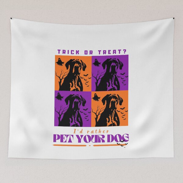 Item preview, Trick Or Treat? I'd Rather Pet Your Dog - Funny Dogtrovert Halloween Pop Art designed and sold by Neurospicy Trolls.