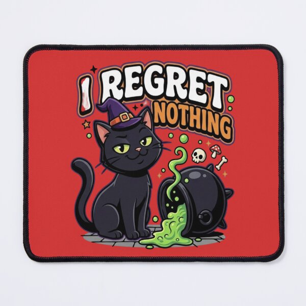 Item preview, I Regret Nothing - Funny Black Cat Spilling Witch Potion Cauldron designed and sold by LUKOWEAR.