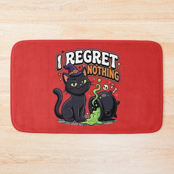 Item preview, I Regret Nothing - Funny Black Cat Spilling Witch Potion Cauldron designed and sold by LUKOWEAR.