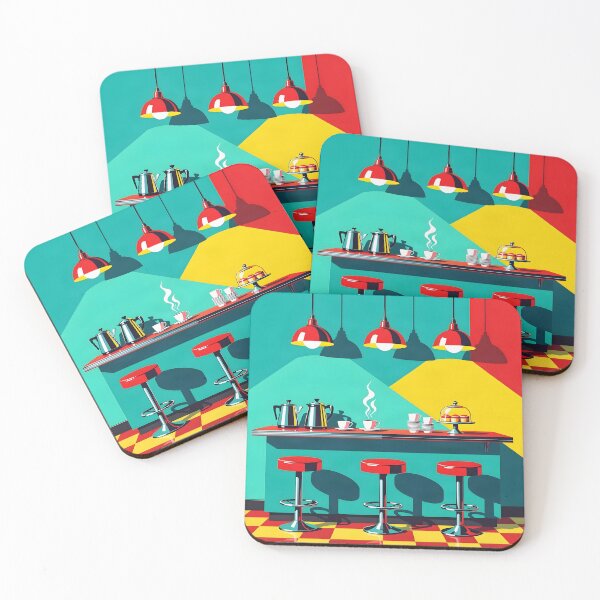 Item preview, Retro Diner Counter – Pop Art Café Poster designed and sold by LSVart.