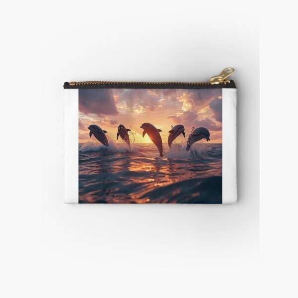 Item preview, Dolphins Leaping at Golden Sunset designed and sold by bakosshops.
