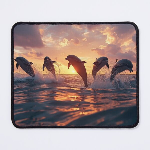 Item preview, Dolphins Leaping at Golden Sunset designed and sold by bakosshops.