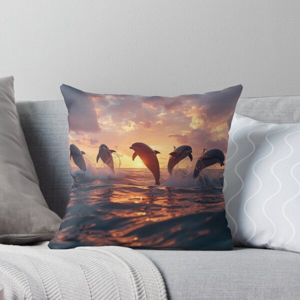 Item preview, Dolphins Leaping at Golden Sunset designed and sold by bakosshops.