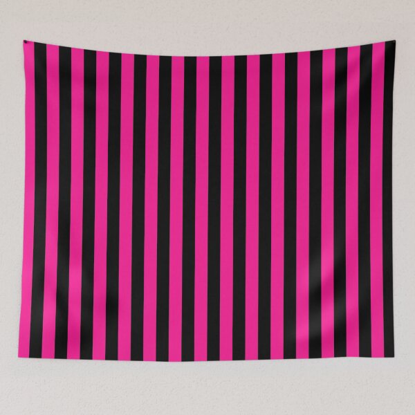 Item preview, Deep Pink and Black Vertical Stripes designed and sold by ColorPatterns.