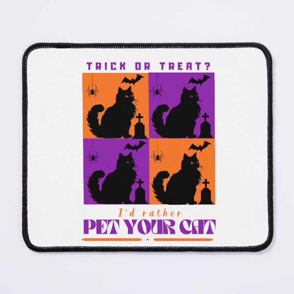 Item preview, Trick Or Treat? I'd Rather Pet Your Cat - Funny Catrovert Halloween Pop Art designed and sold by Neurospicy Trolls.