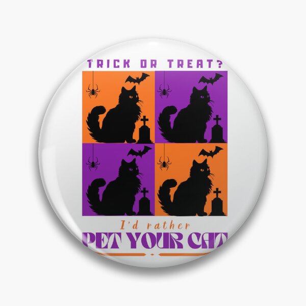 Item preview, Trick Or Treat? I'd Rather Pet Your Cat - Funny Catrovert Halloween Pop Art designed and sold by Neurospicy Trolls.