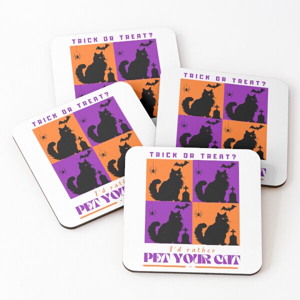 Item preview, Trick Or Treat? I'd Rather Pet Your Cat - Funny Catrovert Halloween Pop Art designed and sold by Neurospicy Trolls.