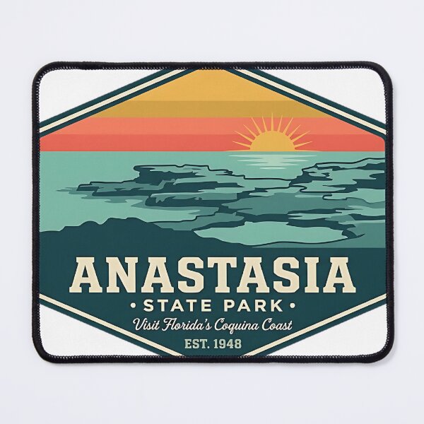 Item preview, Anastasia State Park Coquina Coastline Retro Badge Sticker designed and sold by DetourDgn.