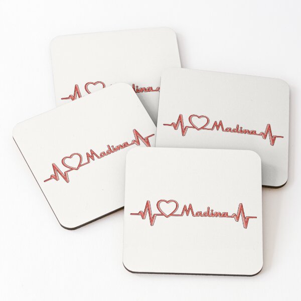 Item preview, Red 3D Madina Heartbeat – Modern Islamic Identity Lifeline designed and sold by D-Islamic.