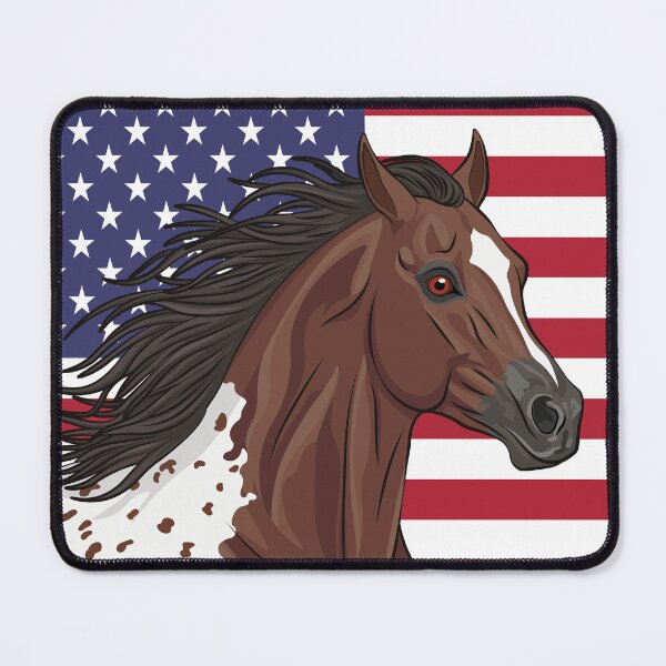 Item preview, An Appaloosa horse and the USA flag designed and sold by Cheval-de-coeur.