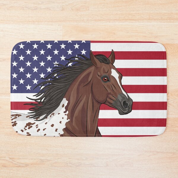 Item preview, An Appaloosa horse and the USA flag designed and sold by Cheval-de-coeur.