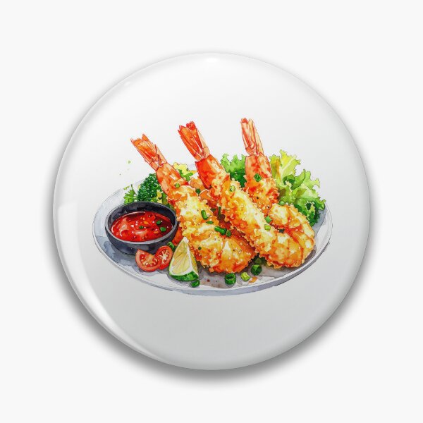 Item preview, Japanese Crispy Shrimp Tempura Watercolor designed and sold by BetweenForms.
