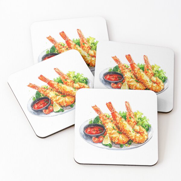 Item preview, Japanese Crispy Shrimp Tempura Watercolor designed and sold by BetweenForms.