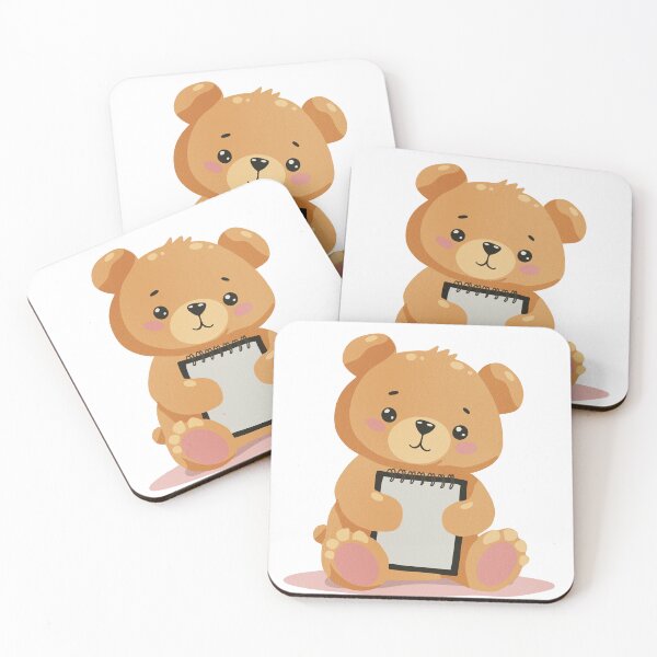 Item preview, Cute Bear with Notebook Illustration designed and sold by DinaArtStudio.