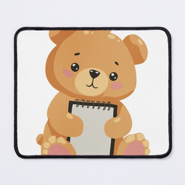 Item preview, Cute Bear with Notebook Illustration designed and sold by DinaArtStudio.