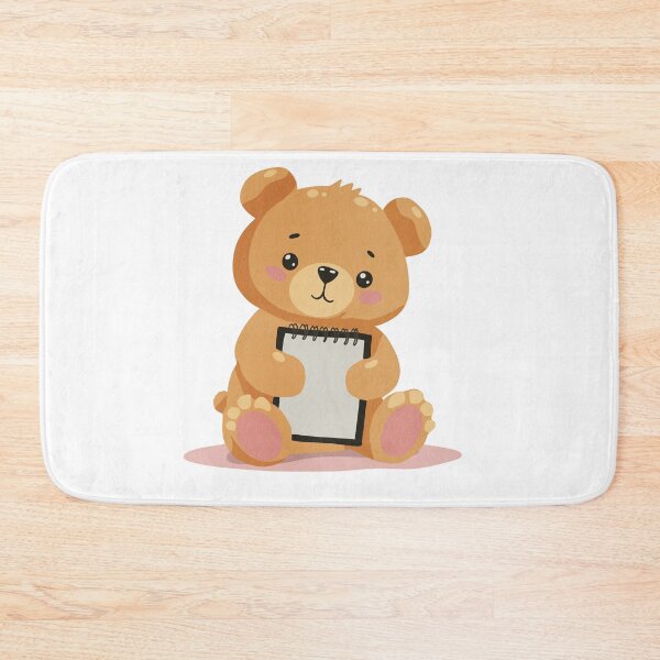Item preview, Cute Bear with Notebook Illustration designed and sold by DinaArtStudio.
