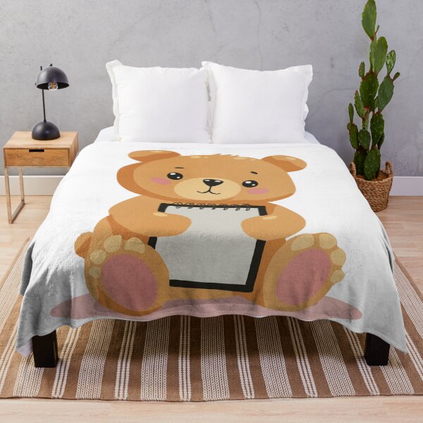 Item preview, Cute Bear with Notebook Illustration designed and sold by DinaArtStudio.