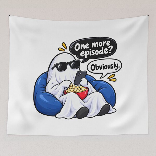 Item preview, One More Episode Funny Ghost Meme designed and sold by StickyDelights.