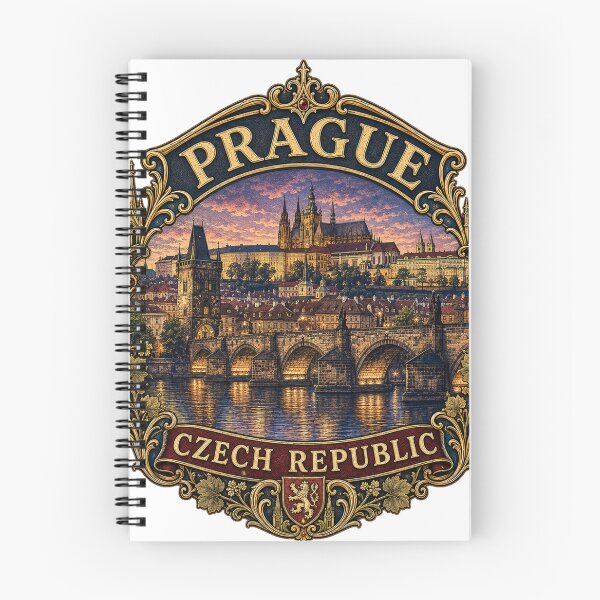 Item preview, Prague Czech Republic Vintage Travel Badge designed and sold by DreamPaw Studio.
