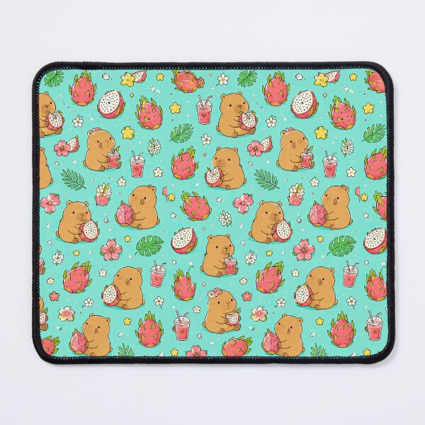 Item preview, Cute Capybara Dragon Fruit Pattern designed and sold by Soft Berry Studio.