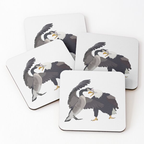 Item preview, Joust Between Neighbours: Canadian Goose versus Bald Eagle designed and sold by MegitsunesMedia.