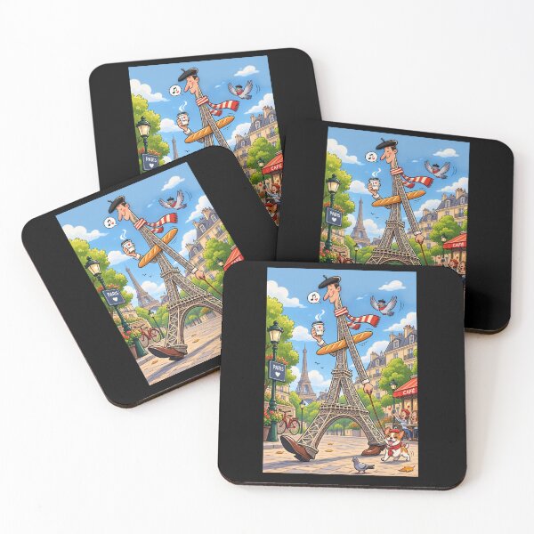 Item preview,  Whimsical Paris Eiffel Tower Cartoon – Funny French City Travel Art designed and sold by waikibi ⭐⭐⭐⭐⭐.