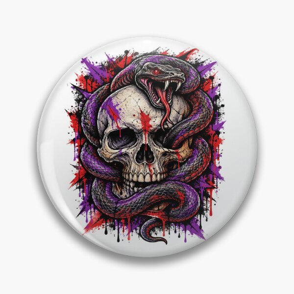 Item preview, Venomous Snake Wrapped Skull Blood Splatter Gothic Art designed and sold by shemodas.