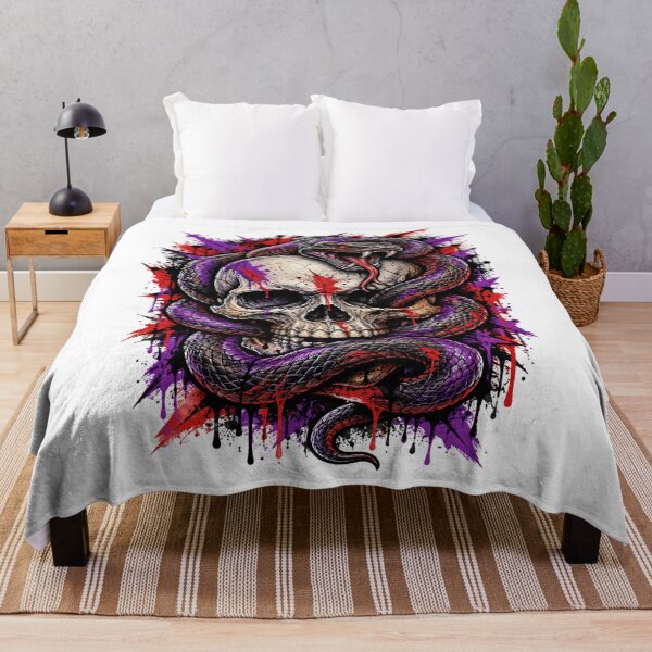 Item preview, Venomous Snake Wrapped Skull Blood Splatter Gothic Art designed and sold by shemodas.