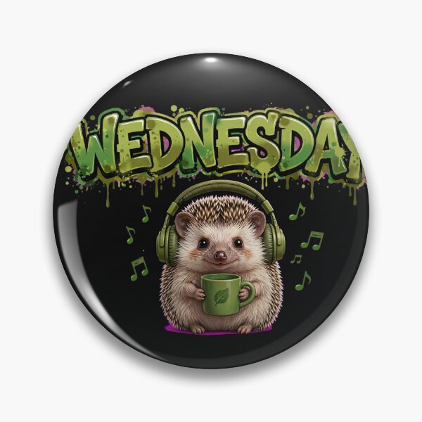 Item preview, Wednesday Graffiti Hedgehog Music Mug designed and sold by Surviving Monday Club.