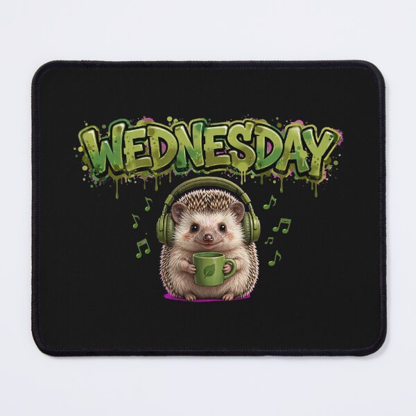 Item preview, Wednesday Graffiti Hedgehog Music Mug designed and sold by Surviving Monday Club.