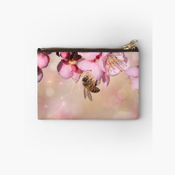 Item preview, Honeybee Among Glowing Pink Blossoms designed and sold by DansCreations42.