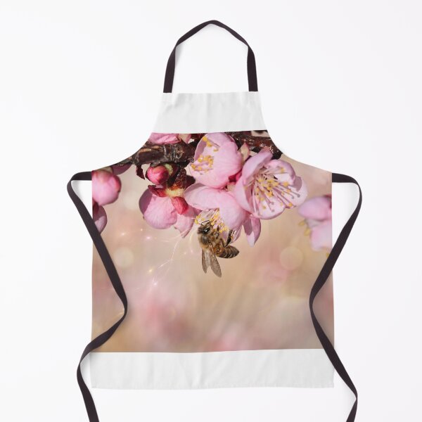 Item preview, Honeybee Among Glowing Pink Blossoms designed and sold by DansCreations42.