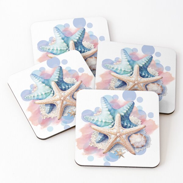 Item preview, Watercolor Starfish and Seashell Collection - Coastal Beach Art designed and sold by DonnaRaine.