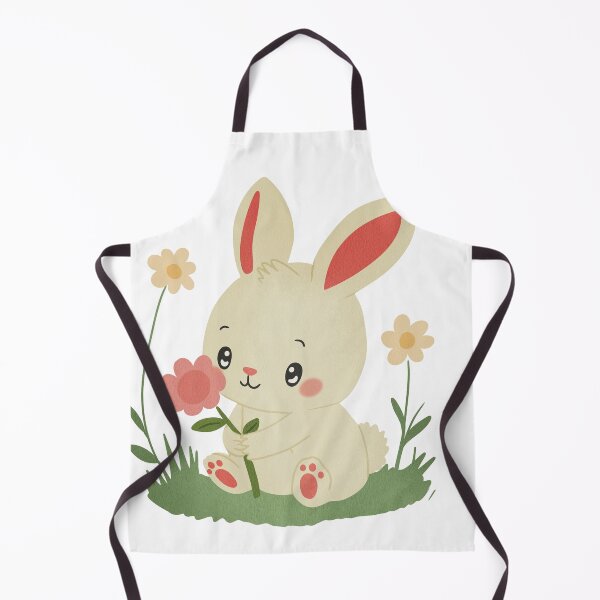 Item preview, Cute Bunny with Flower Illustration designed and sold by DinaArtStudio.