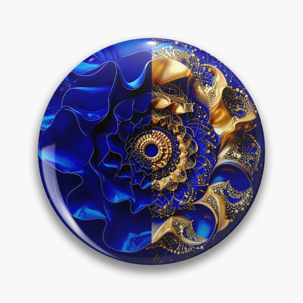 Item preview, Intricate Duality of Royal Navy Velvet and Gold Filigree designed and sold by Vicky Brago-Mitchell®.
