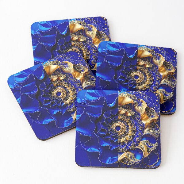 Item preview, Intricate Duality of Royal Navy Velvet and Gold Filigree designed and sold by Vicky Brago-Mitchell®.