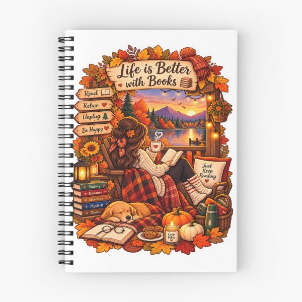 Item preview, Cozy Autumn Book Lover Reading with Coffee designed and sold by Sema Sema.