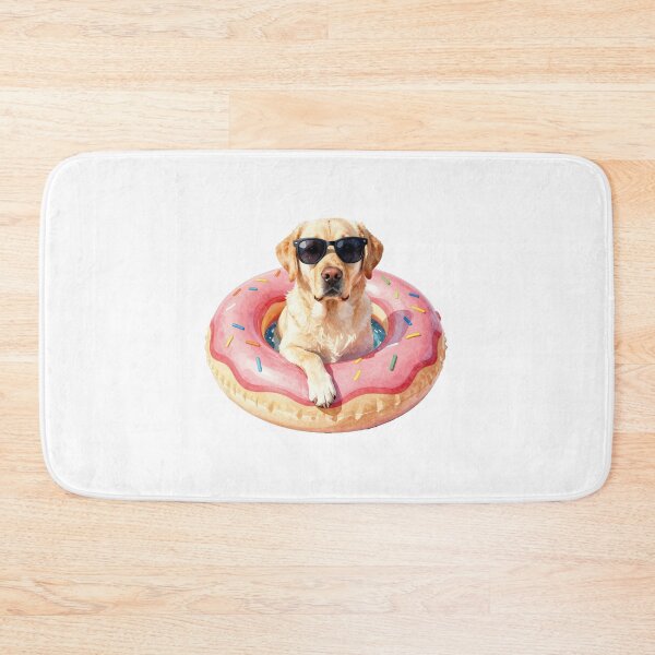Item preview, Watercolor Golden Retriever Cool Dog Donut Float designed and sold by WildArtIT.