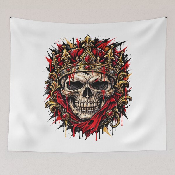 Item preview, Gothic Royal Crown Skull Dripping Blood Tattoo Art designed and sold by shemodas.