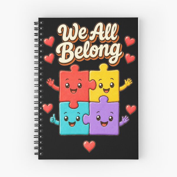 Item preview, We All Belong – Cute Puzzle Pieces & Hearts Inclusion Design designed and sold by Cartoon art with a purpose ❤️ Supporting Althea’s friends .